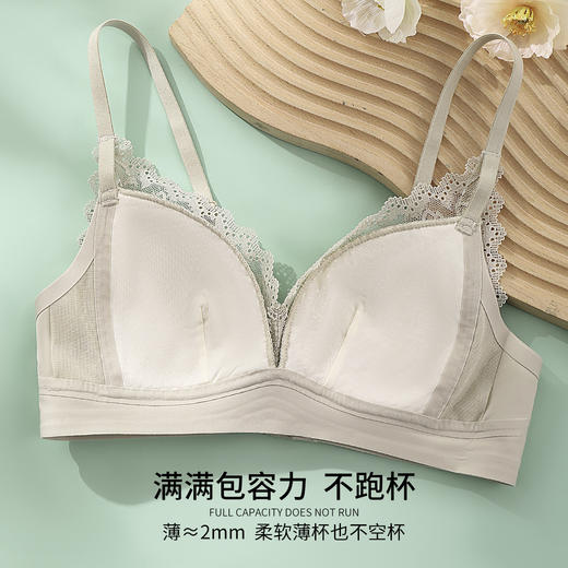 雅黛丽内衣女小胸聚拢性感深V法式三角杯文胸无钢圈美背女士胸罩 商品图2