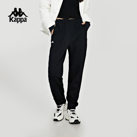 Kappa卡帕针织休闲裤新款女运动加绒黑色卫裤K0D82AK43 商品图0