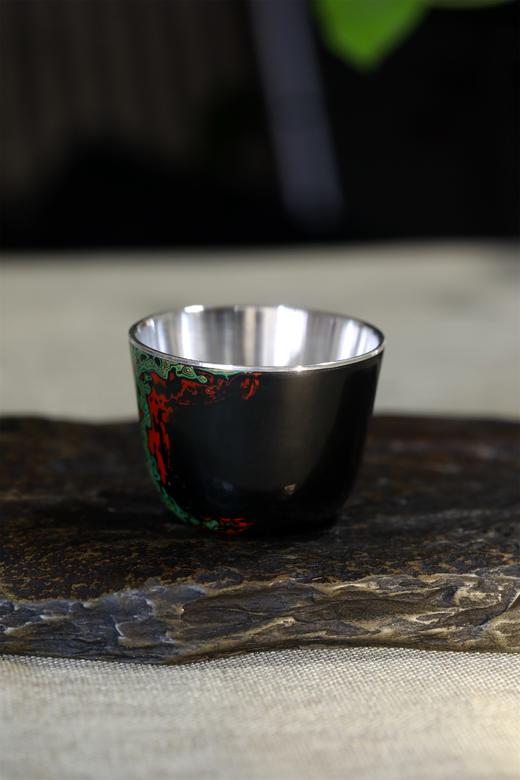 大漆银杯°直口杯（漆纹随机） 商品图1