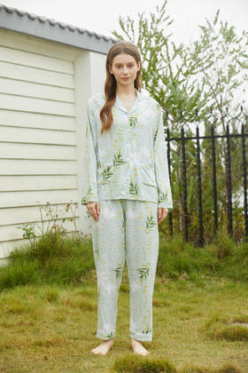 【满2件/99元】【秀黛】女翻领植物长袖套装L1551014T【门店同款】