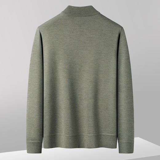 【加绒加厚】罗蒙秋冬含羊毛半拉链开衫高领毛衣男加绒外套男士毛衣毛衫男 商品图5