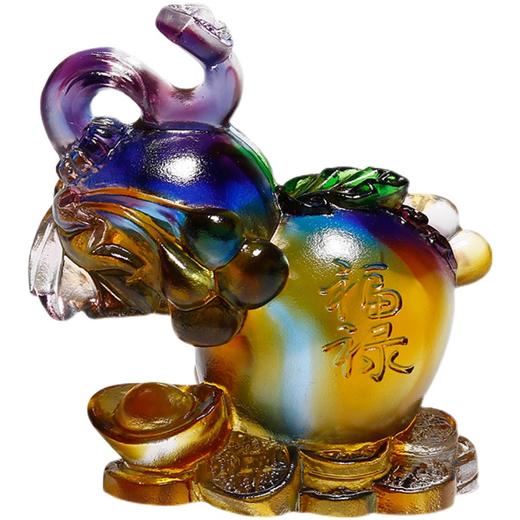 【样品特惠5.5折，无原包装仅1件，无货退款】琉璃天然葫芦工艺品摆件玄关中式家居客厅电视柜饰品乔迁新居礼品【不支持补差，非质量问题不退不换】S 商品图3