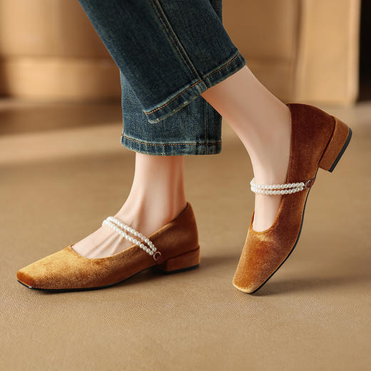 复古优雅，丝绒复古玛丽珍单鞋DQ1920 商品图4