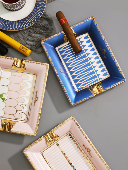 【清仓特惠3折，仅2件，无货退款】诺轩ins北欧陶瓷烟灰缸创意家用客厅 欧式个性潮流办公室大号烟缸 商品图1