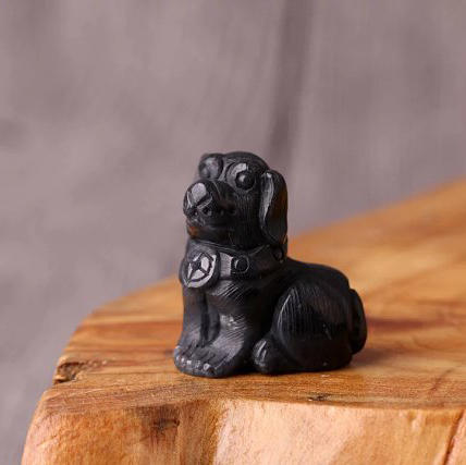 和田墨玉【旺财】小摆件一对 商品图0