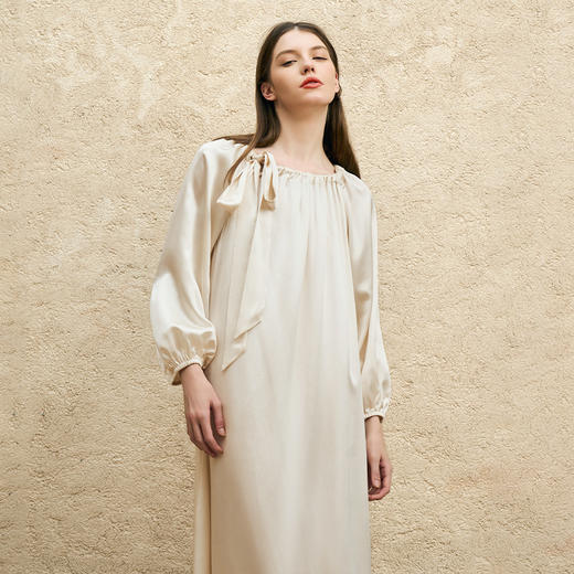 Solo seta22姆米重磅真丝连衣睡裙女款桑蚕丝家居服2025纯色 商品图3