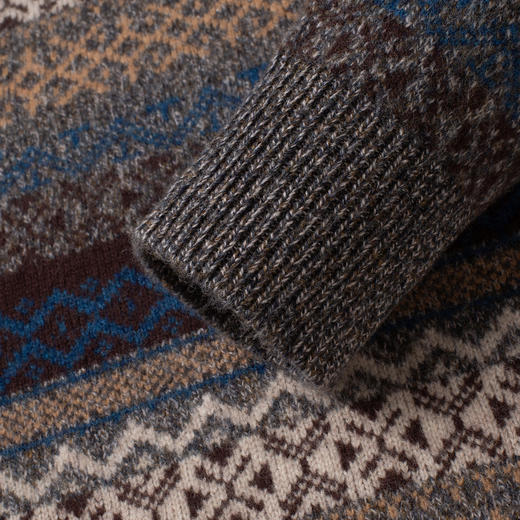 【100绵羊毛 复古风】罗蒙秋冬男士羊毛衫加厚休闲百搭羊毛衫男针织保暖毛衣 商品图7