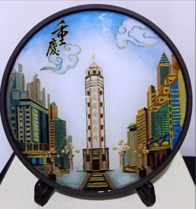 景泰蓝紫砂茶盘