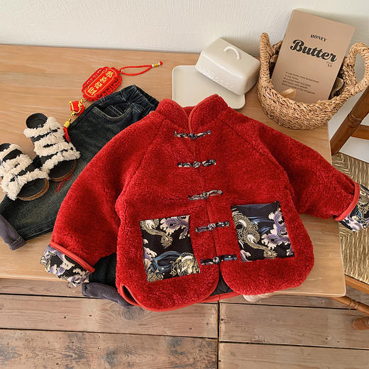 【YW】无忧购儿童韩版年服夹棉加厚保暖国潮风上衣5238（截单后7天发货)25年清仓捡漏 商品图3