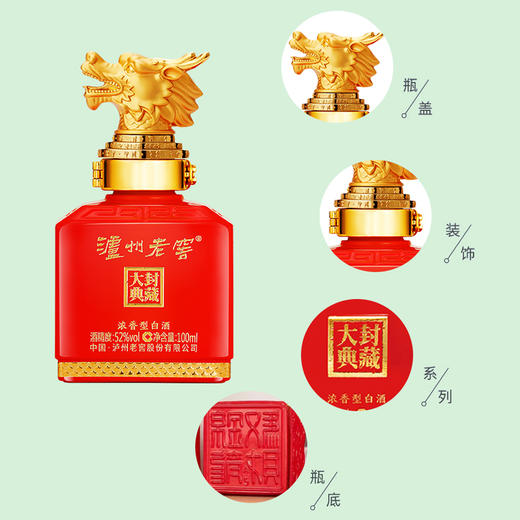 泸州老窖·封藏大典生肖系列（龙）酒 52度 100ml  泸州老窖官方形象店 商品图2