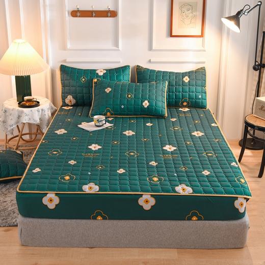QY-（总）新款磨毛夹棉床笠床罩床单床裙纯色印花 商品图0