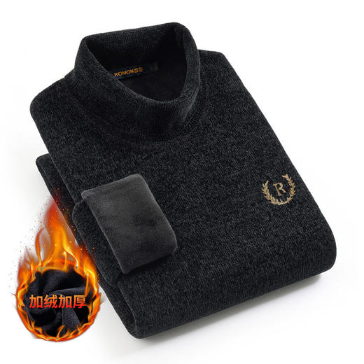 27DKLWD261R【加绒加厚】罗蒙秋冬款雪尼尔高领毛衣男士针织衫男士毛衣保暖男士针织衫 商品图3