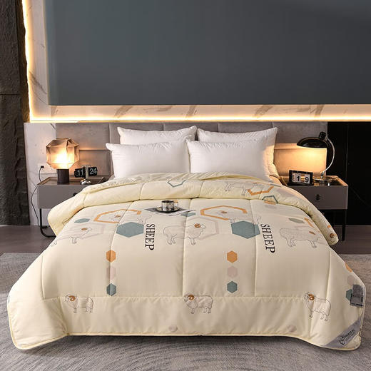 南方生活豪华磨毛抗菌防螨绵羊毛被 商品图1