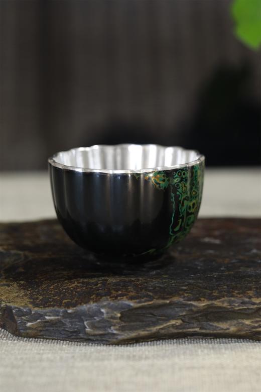 大漆银杯°菊韵花瓣杯（漆纹随机） 商品图4