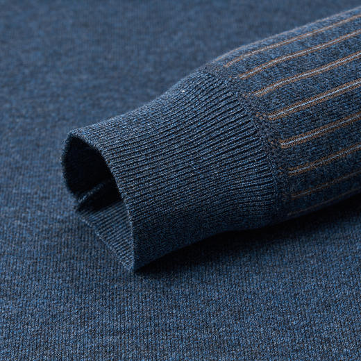 【加绒加厚】罗蒙秋冬男士奥利绒假两件加绒毛衣男针织衫男保暖加绒衬衫男毛衣 商品图6