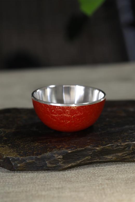 大漆银杯°压手杯（漆纹随机） 商品图0