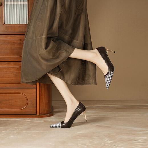 细跟拼色小香风单鞋，气质名媛风高跟鞋AK&3468 商品图4