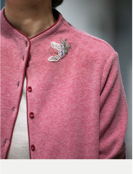 刺绣中式衬衫，文艺亲肤绒面棉外套上衣开衫HS23666 商品图1