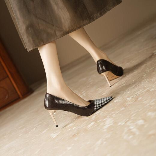 细跟拼色小香风单鞋，气质名媛风高跟鞋AK&3468 商品图3