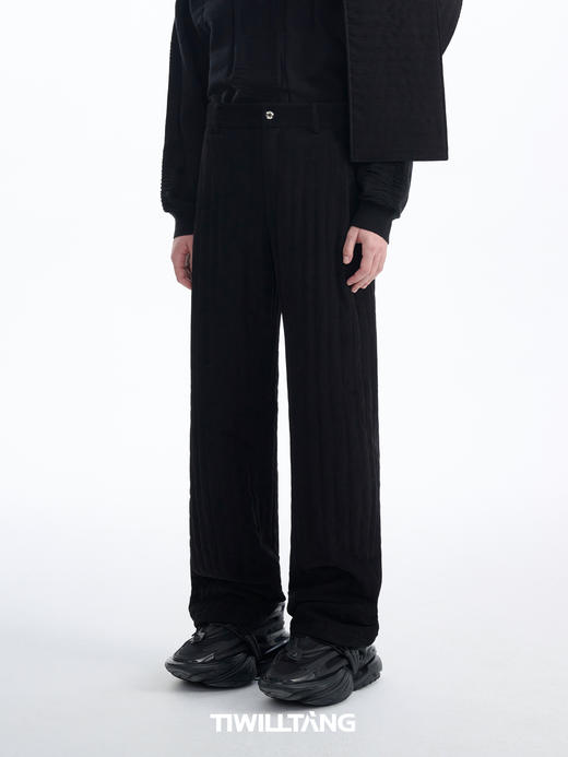 TIWILLTANG启世录“圣翼绗寂”绗棉高级感垂感直筒休闲长西裤子 商品图1