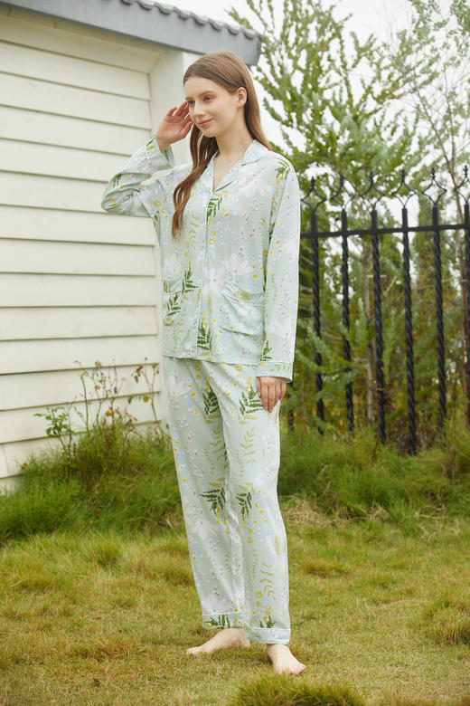 【满2件/99元】【秀黛】女翻领植物长袖套装L1551014T【门店同款】 商品图3