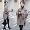 双面羊毛大衣，秋冬新款时尚气质高级感斗篷狐狸毛领羊毛呢外套HR-MLYF2379 商品缩略图1