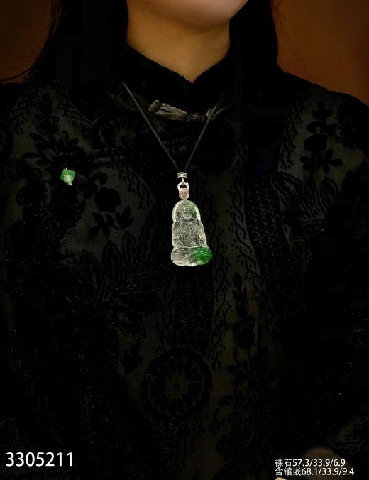 玻璃种飘翠度母吊坠【3305211】具体价格微信咨询 商品图4