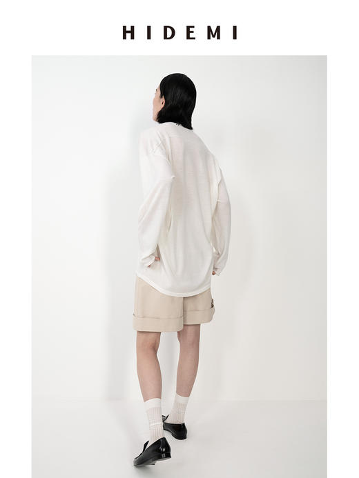 HIDEMI “我们的第一件龟背T”系列美利奴羊毛基础款简约柔软圆领打底衫 商品图5