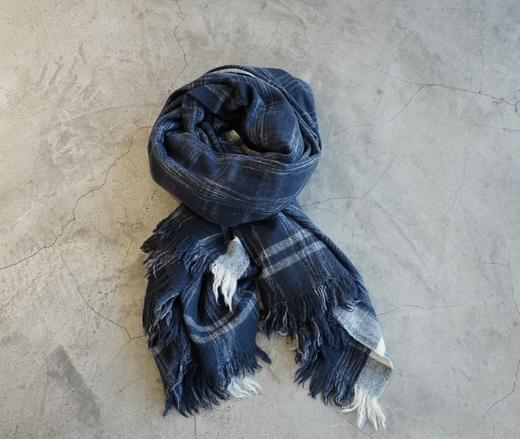 KHADI&CO 羊毛格纹围巾(3色可选) 商品图1