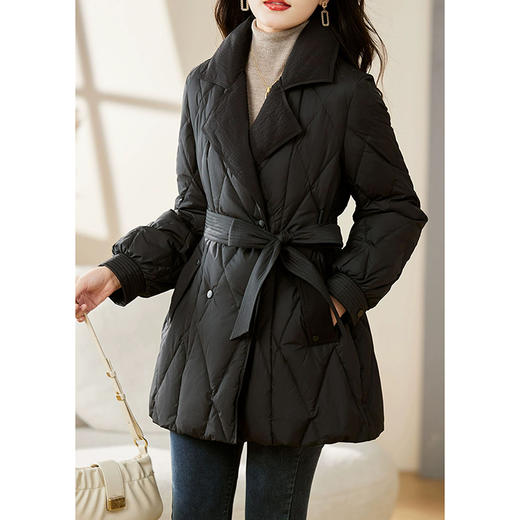 裁缝学苑AX159 中长款收腰系带西装领羽绒服纸样女装显瘦打版裁剪样板 商品图5