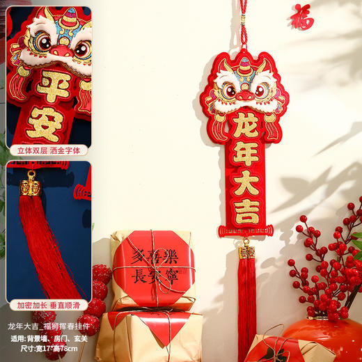 2025龙年福字挂件新年装饰品春节过年客厅醒狮挥春大门口挂饰布置 商品图6