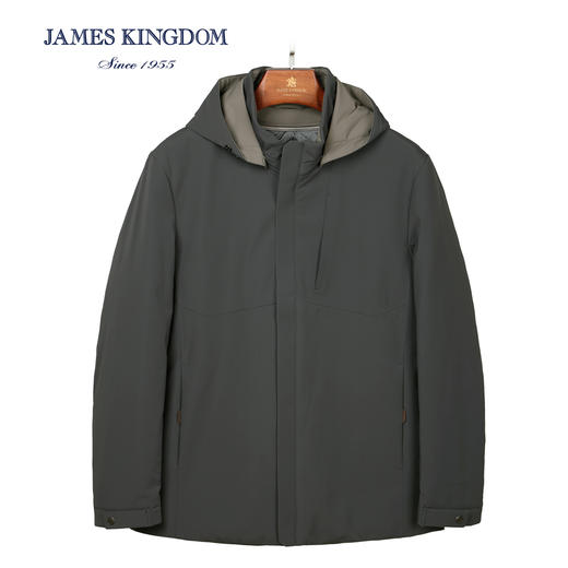 【专柜 内胆可脱卸鹅绒服】占姆士男士秋冬高端连帽内胆可脱卸鹅绒休闲羽绒服外套  一款2色 商品图2