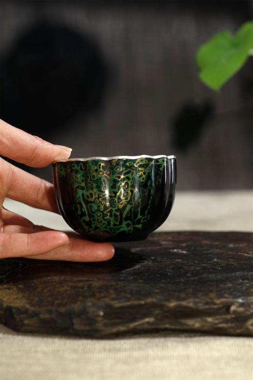 大漆银杯°菊韵花瓣杯（漆纹随机） 商品图1