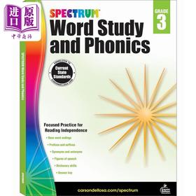 【中商原版】光谱练习册 单词学习和自然拼读系列 3年级 Spectrum Word Study and Phonics Grade 3 美国Carson Dellosa 原版