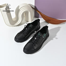 2024经典鲨春季新品男士休闲牛皮革百搭时尚板鞋KW08-D14011