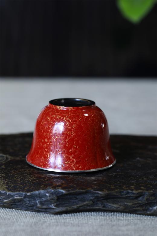 大漆银杯°海棠花杯（漆纹随机） 商品图3