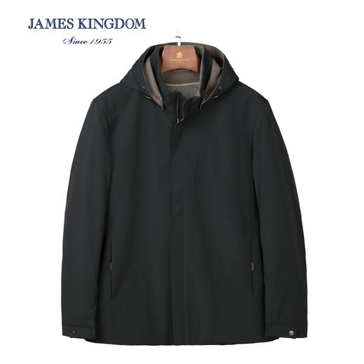 【专柜 内胆可脱卸鹅绒服】占姆士男士秋冬高端连帽内胆可脱卸鹅绒休闲羽绒服外套  一款2色 商品图0