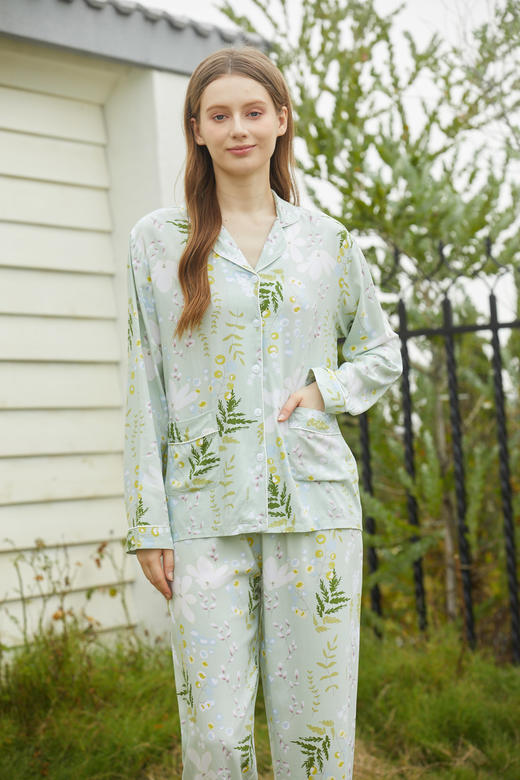【满2件/99元】【秀黛】女翻领植物长袖套装L1551014T【门店同款】 商品图5