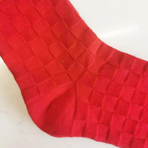 男/女丨男士女士双针鸿运袜大红色袜子[2双装 6双6折 2221208/2222218] 商品图2