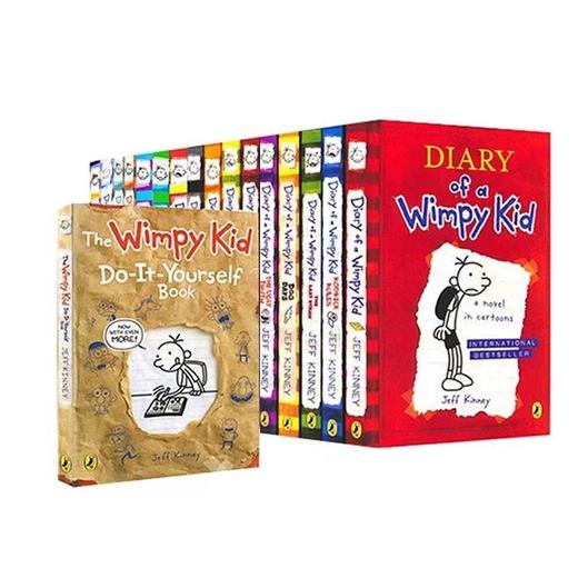 小屁孩日记英文原版 17册 Diary of a Wimpy Kid 1-16+DIY笔记本 儿童英语小说小学生课外读物幽默漫画章节书 商品图0