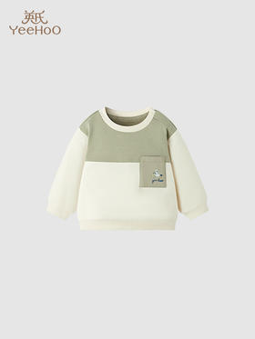 英氏童装男宝宝国风长袖卫衣套头2024春季出游衣服YREAJ1Q163A YREAJ1Q161A