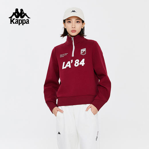 Kappa卡帕针织套头衫2024新款女春运动卫衣印花休闲长袖K0E22WT41 商品图0