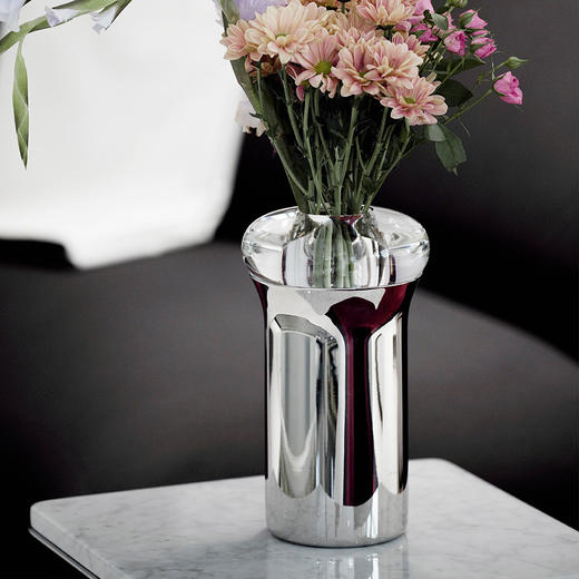 奢蒂双层花器 RESONG日诵家居 水晶不锈钢插花瓶 商品图1