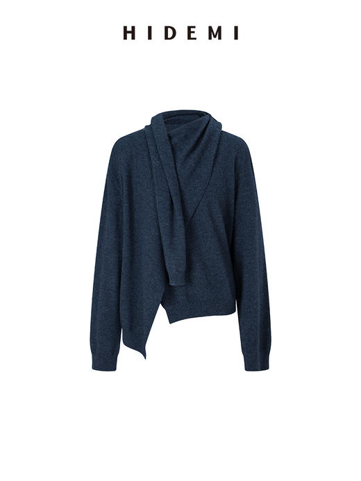 HIDEMI 美丽奴羊毛不对称多穿式毛织上衣 商品图6