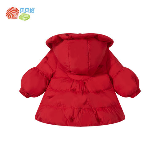 贝贝怡女童拜年服羽绒服保暖儿童新年外套大红新款时尚冬装童装ZB4CS011 商品图8