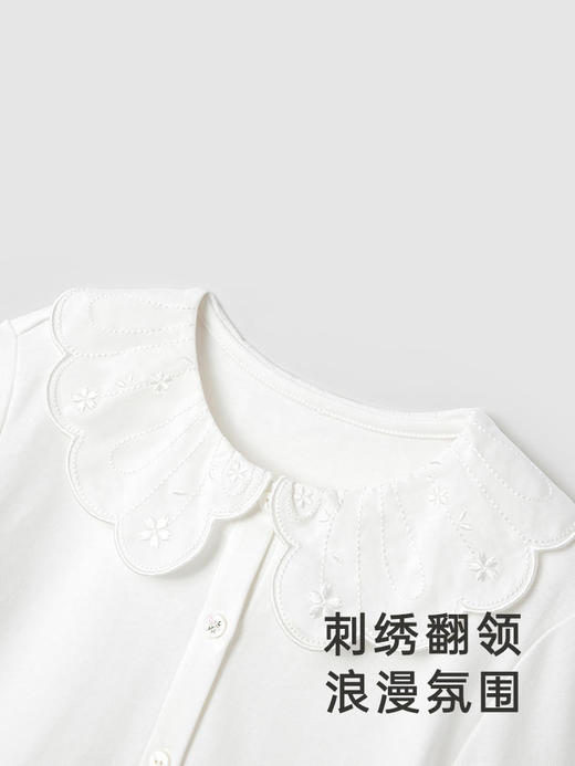 英氏童装女宝宝吸湿速干刺绣翻领衬衫纯棉2024新款YRCAJ1Q232A 商品图1