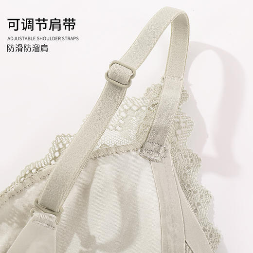 雅黛丽内衣女小胸聚拢性感深V法式三角杯文胸无钢圈美背女士胸罩 商品图5