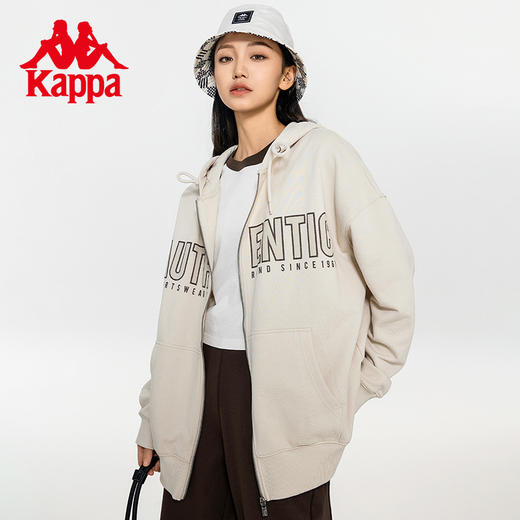 Kappa卡帕开身帽衫2024新款男女春运动卫衣字母长袖外套K0EW2MK71 商品图0