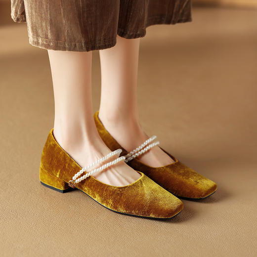 复古优雅，丝绒复古玛丽珍单鞋DQ1920 商品图8