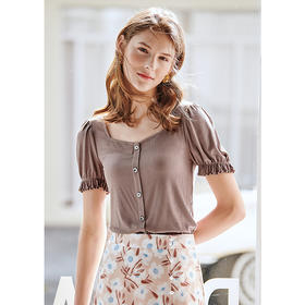 欧芮儿纯色心机短袖T恤女2021年新款夏季网红体恤超火ins针织上衣